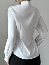 Simple bow long-sleeved shirt
