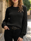 Casual and versatile puff sleeve sweater