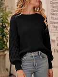 Casual and versatile puff sleeve sweater