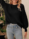 Casual and versatile puff sleeve sweater