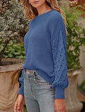 Casual and versatile puff sleeve sweater