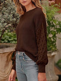 Casual and versatile puff sleeve sweater