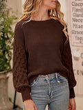 Casual and versatile puff sleeve sweater