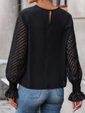 Lace-trimmed pullover shirt