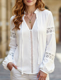 Fashion jacquard lace hollow shirt