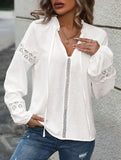 Fashion jacquard lace hollow shirt