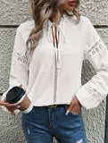 Fashion jacquard lace hollow shirt