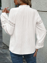 Fashion jacquard lace hollow shirt