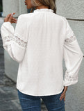 Fashion jacquard lace hollow shirt