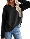 Casual patchwork solid color loose sweatshirt