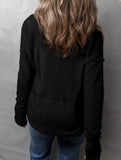 Casual patchwork solid color loose sweatshirt