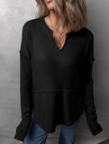 Casual patchwork solid color loose sweatshirt