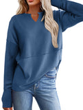 Casual patchwork solid color loose sweatshirt