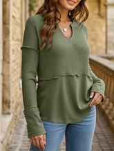 Casual patchwork solid color loose sweatshirt