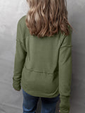 Casual patchwork solid color loose sweatshirt