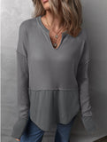 Casual patchwork solid color loose sweatshirt