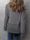 Casual patchwork solid color loose sweatshirt