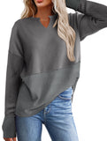 Casual patchwork solid color loose sweatshirt