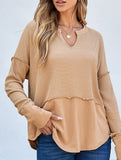 Casual patchwork solid color loose sweatshirt
