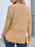 Casual patchwork solid color loose sweatshirt