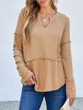 Casual patchwork solid color loose sweatshirt