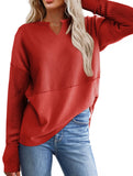 Casual patchwork solid color loose sweatshirt