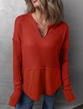 Casual patchwork solid color loose sweatshirt