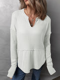 Casual patchwork solid color loose sweatshirt