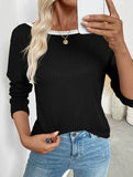 Sexy open-back bow design T-shirt
