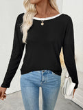 Sexy open-back bow design T-shirt