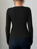 Asymmetric cutout slim-fit top
