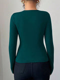 Asymmetric cutout slim-fit top