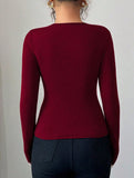 Asymmetric cutout slim-fit top