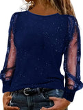 Long-sleeved loose round neck casual loose T-shirt