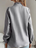 ruffled long-sleeved puff top
