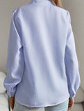 ruffled long-sleeved puff top