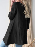 Loose round neck three-quarter sleeve dress top
