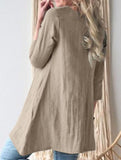 Loose round neck three-quarter sleeve dress top