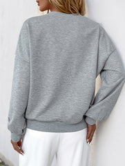 Hollow flower pattern round neck long sleeves