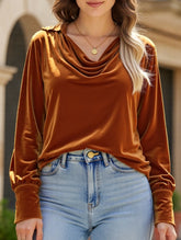 Vintage pile collar solid color velvet shirt