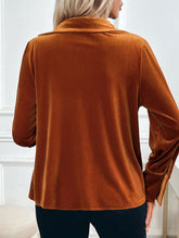 Vintage pile collar solid color velvet shirt