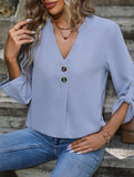 Simple solid color loose straight shirt