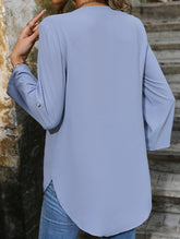 Simple solid color loose straight shirt