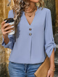 Simple solid color loose straight shirt