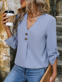 Simple solid color loose straight shirt
