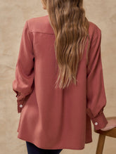 Pleated lapel long-sleeved cardigan