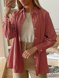 Pleated lapel long-sleeved cardigan