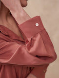 Pleated lapel long-sleeved cardigan
