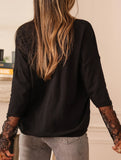 Solid color lace patchwork top