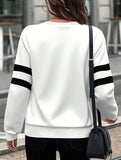 Zippered V-neck long-sleeved T-shirt top
